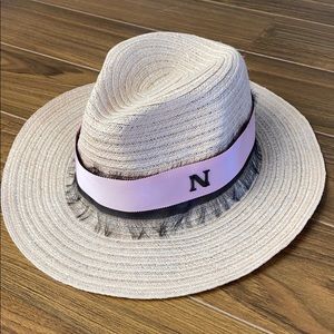 Straw Hat with “N” Monogram